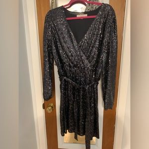 Loft Wrap Sequence Dress EUC